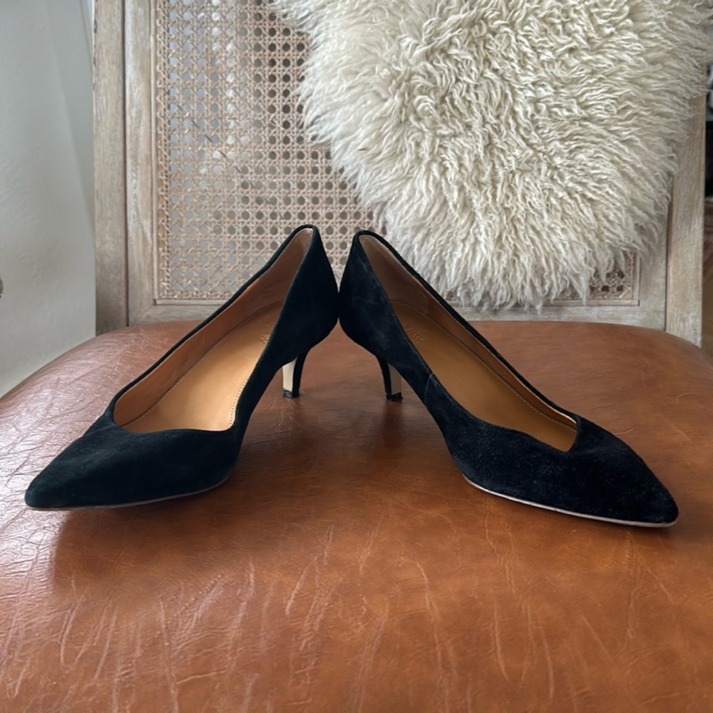 J. Crew Black Suede Pumps - Kitten Heel Pointed Toe